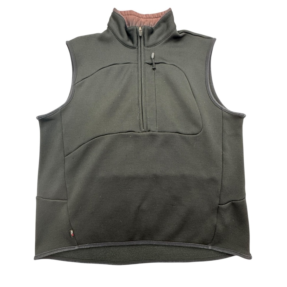 RLX Ralph Lauren Vest Mens Large Black Fleece Lined Golfwear Sleeveless Half Zip